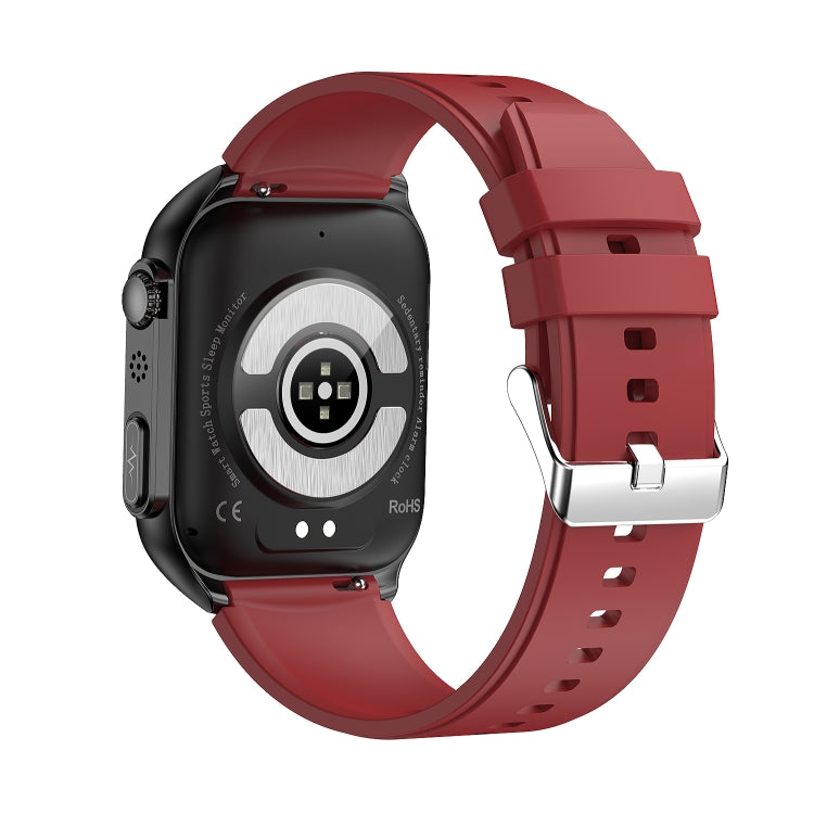 TK12 1.96 inch IP67 Waterproof Silicone Band Smart Watch Supports ECG / Remote Families Care / Bluetooth Call / Body Temperature Monitoring(Red) - Smart Watches by PMC Jewellery | Online Shopping South Africa | PMC Jewellery