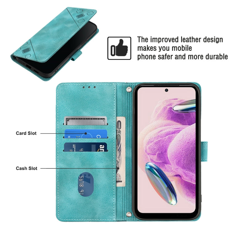 For Xiaomi Redmi Note 12S 4G Global Skin-feel Embossed Leather Phone Case(Green) - free shipping - PMC TechLife - Order now!