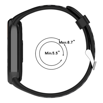 For Xiaomi Mi Band 8 Two-color Steel Plug Silicone Watch Band(Black Blue) - Watch Bands by PMC Jewellery | Online Shopping South Africa | PMC Jewellery