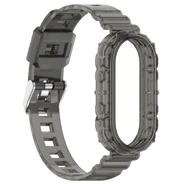 For Xiaomi Mi Band 8 Integrated Transparent Silicone Watch Band(Black) - Watch Bands by PMC Jewellery | Online Shopping South Africa | PMC Jewellery