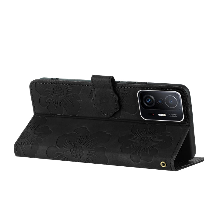 For Xiaomi 11T / 11T Pro Flower Embossing Pattern Leather Phone Case(Black) - free shipping - PMC TechLife - Order now!