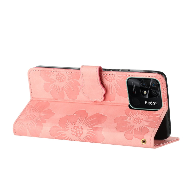 For Xiaomi Redmi 10C Flower Embossing Pattern Leather Phone Case(Pink) - free shipping - PMC TechLife - Order now!