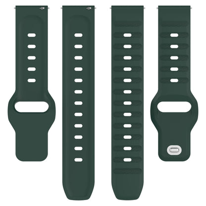 20mm Universal Dots Pattern Silicone Replacement Watch Band(Dark Green) - 20mm Bands by PMC Jewellery | Online Shopping South Africa | PMC Jewellery