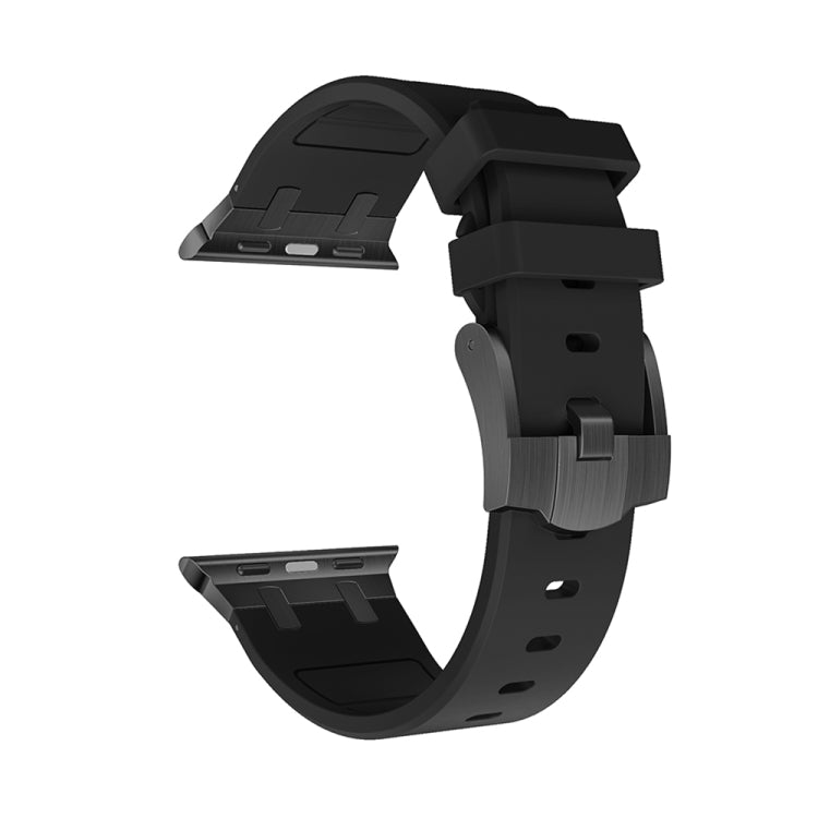 AP Silicone Watch Band For Apple Watch 8 41mm(Black Black) - Watch Bands by PMC TechLife | Online Shopping South Africa | PMC TechLife