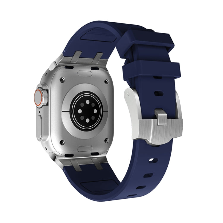 AP Silicone Watch Band For Apple Watch 8 41mm(Silver Blue) - Watch Bands by PMC TechLife | Online Shopping South Africa | PMC TechLife