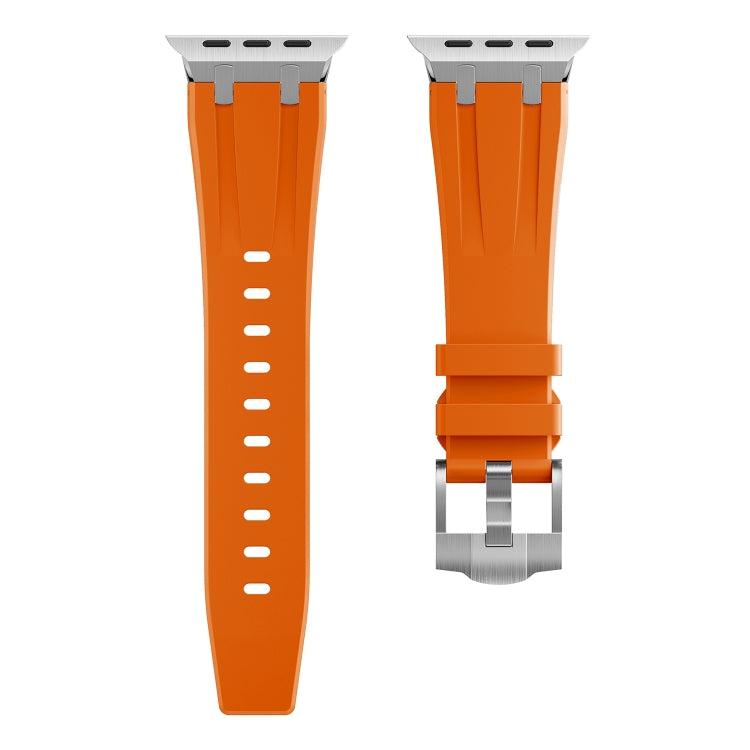 AP Silicone Watch Band For Apple Watch 8 45mm(Silver Orange) - Watch Bands by PMC TechLife | Online Shopping South Africa | PMC TechLife