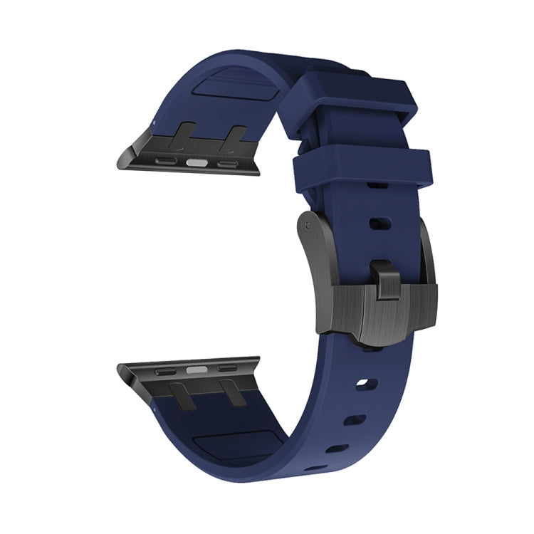 AP Silicone Watch Band For Apple Watch 7 45mm(Black Blue) - Watch Bands by PMC TechLife | Online Shopping South Africa | PMC TechLife