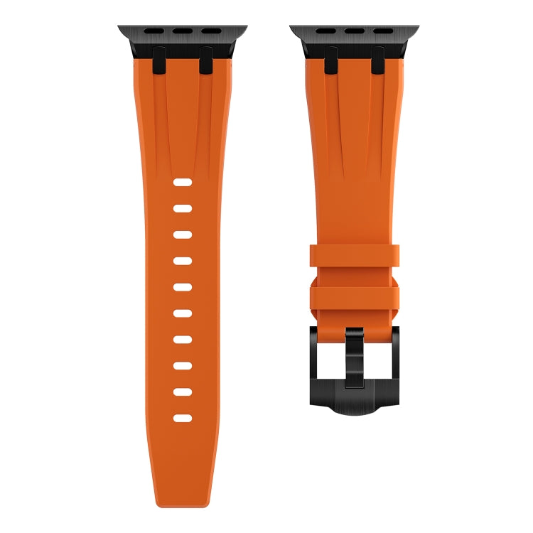 AP Silicone Watch Band For Apple Watch 7 45mm(Black Orange) - Watch Bands by PMC TechLife | Online Shopping South Africa | PMC TechLife