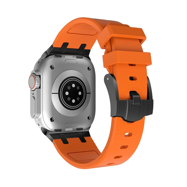 AP Silicone Watch Band For Apple Watch 7 45mm(Black Orange) - Watch Bands by PMC TechLife | Online Shopping South Africa | PMC TechLife