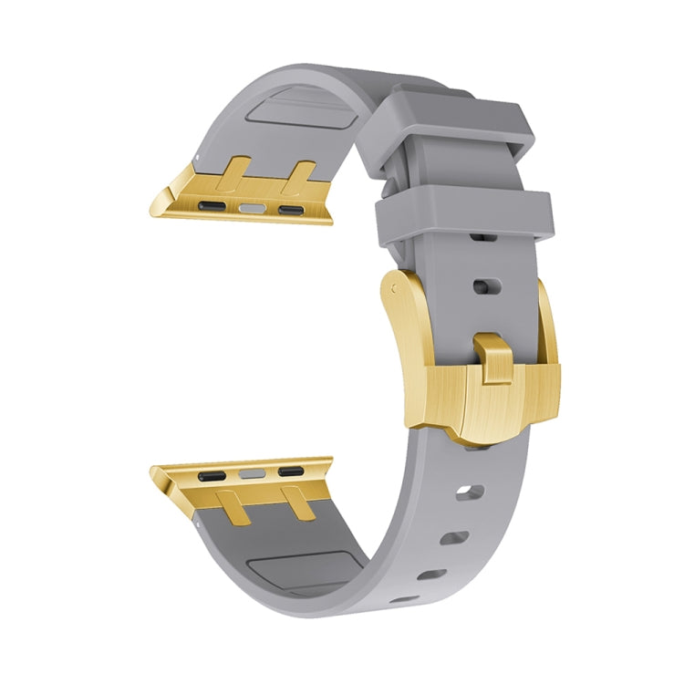 AP Silicone Watch Band For Apple Watch 7 45mm(Gold Grey) - Watch Bands by PMC TechLife | Online Shopping South Africa | PMC TechLife