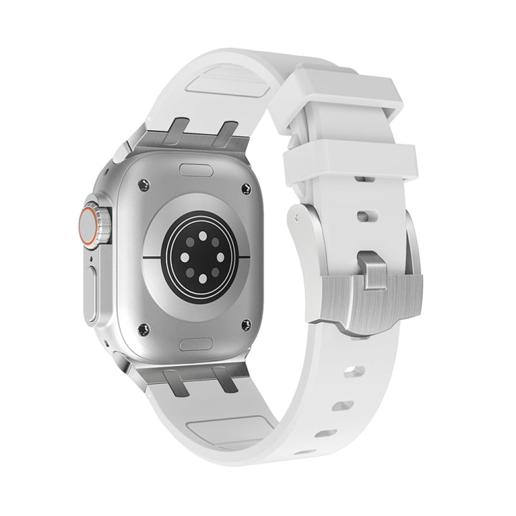 AP Silicone Watch Band For Apple Watch 7 45mm(Silver White) - Watch Bands by PMC TechLife | Online Shopping South Africa | PMC TechLife