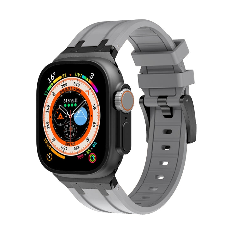 AP Silicone Watch Band For Apple Watch SE 2022 40mm(Black Grey) - Watch Bands by PMC TechLife | Online Shopping South Africa | PMC TechLife