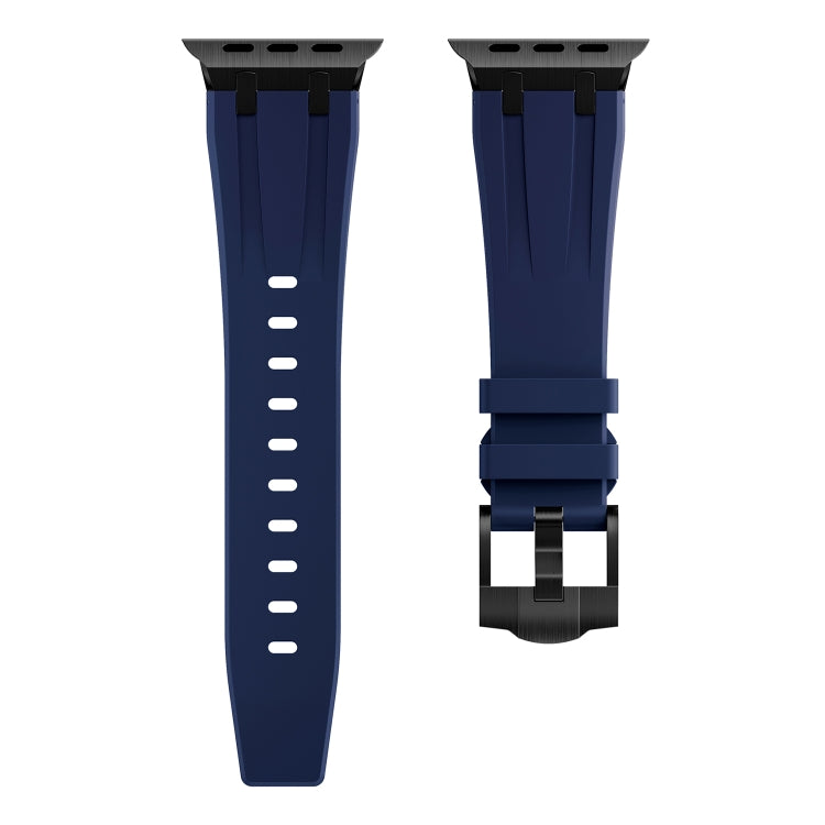 AP Silicone Watch Band For Apple Watch SE 2022 44mm(Black Blue) - Watch Bands by PMC TechLife | Online Shopping South Africa | PMC TechLife