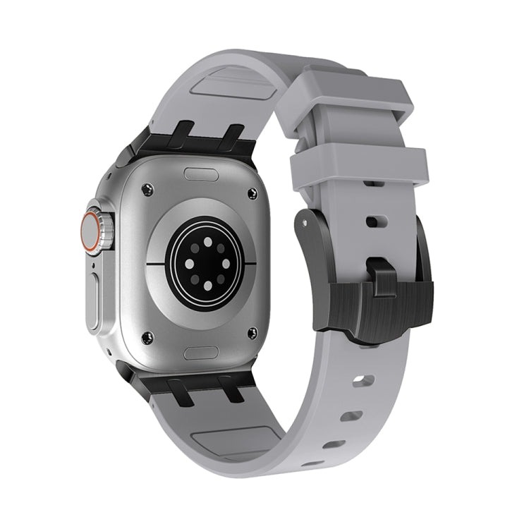 AP Silicone Watch Band For Apple Watch SE 2022 44mm(Black Grey) - Watch Bands by PMC TechLife | Online Shopping South Africa | PMC TechLife