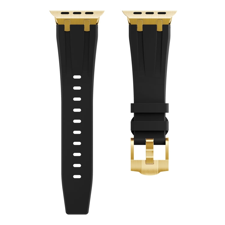 AP Silicone Watch Band For Apple Watch SE 40mm(Gold Black) - Watch Bands by PMC TechLife | Online Shopping South Africa | PMC TechLife