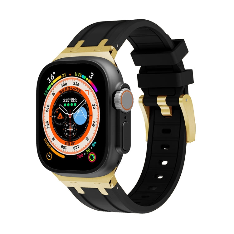 AP Silicone Watch Band For Apple Watch 6 40mm(Gold Black) - Watch Bands by PMC TechLife | Online Shopping South Africa | PMC TechLife