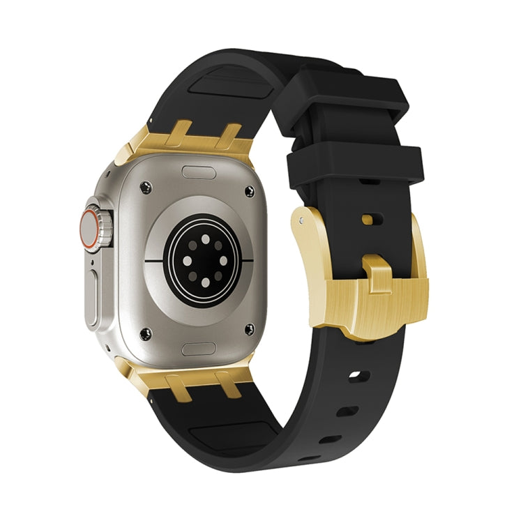 AP Silicone Watch Band For Apple Watch 6 40mm(Gold Black) - Watch Bands by PMC TechLife | Online Shopping South Africa | PMC TechLife