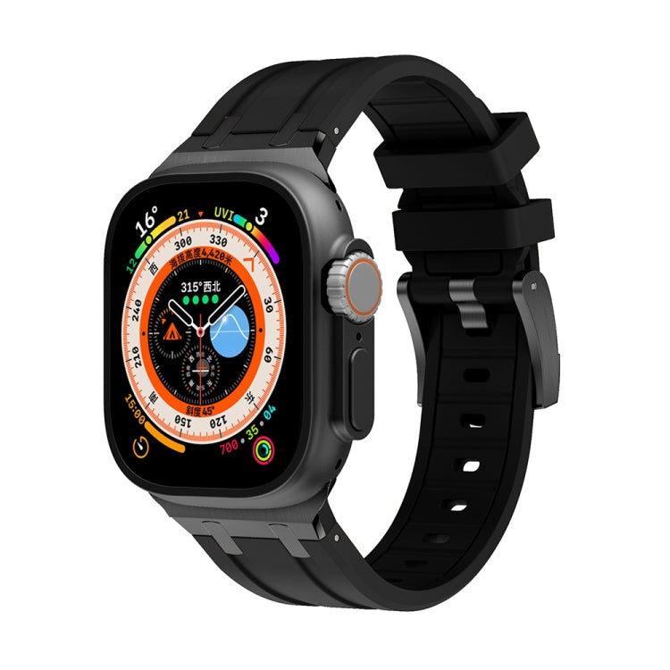 AP Silicone Watch Band For Apple Watch 5 44mm(Black Black) - Watch Bands by PMC TechLife | Online Shopping South Africa | PMC TechLife