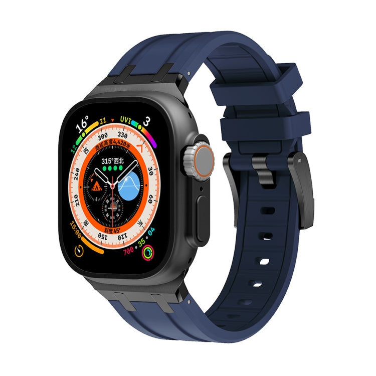 AP Silicone Watch Band For Apple Watch 4 40mm(Black Blue) - Watch Bands by PMC TechLife | Online Shopping South Africa | PMC TechLife