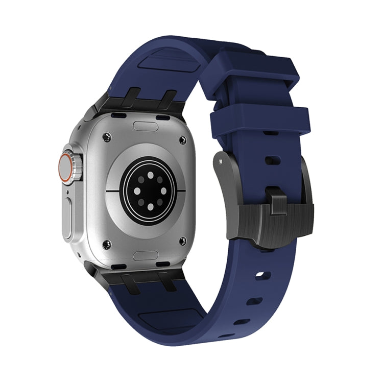 AP Silicone Watch Band For Apple Watch 4 44mm(Black Blue) - Watch Bands by PMC TechLife | Online Shopping South Africa | PMC TechLife