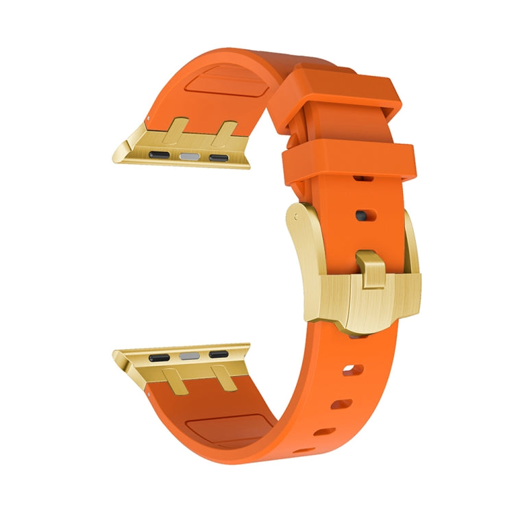 AP Silicone Watch Band For Apple Watch 3 38mm(Gold Orange) - Watch Bands by PMC Jewellery | Online Shopping South Africa | PMC Jewellery