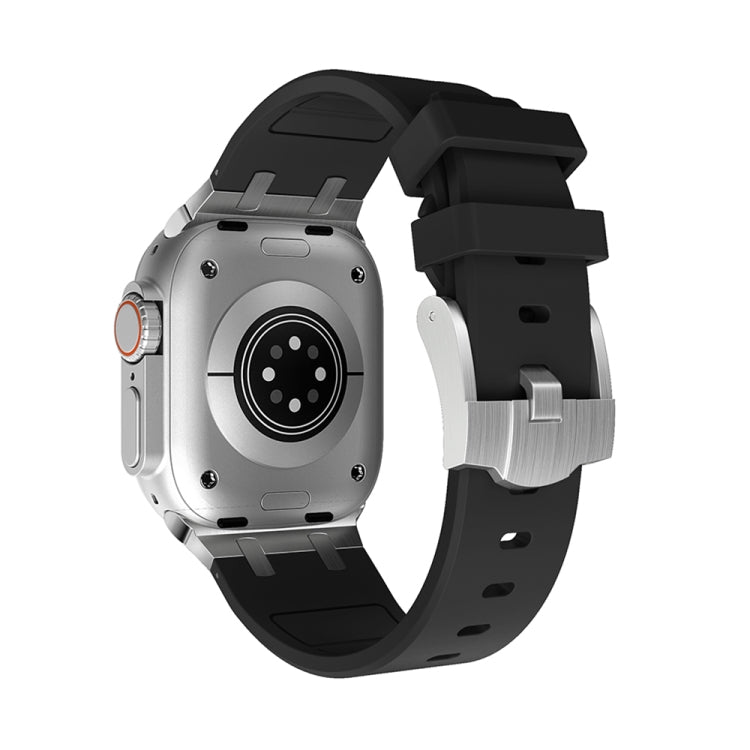 AP Silicone Watch Band For Apple Watch 2 38mm(Silver Black) - Watch Bands by PMC TechLife | Online Shopping South Africa | PMC TechLife