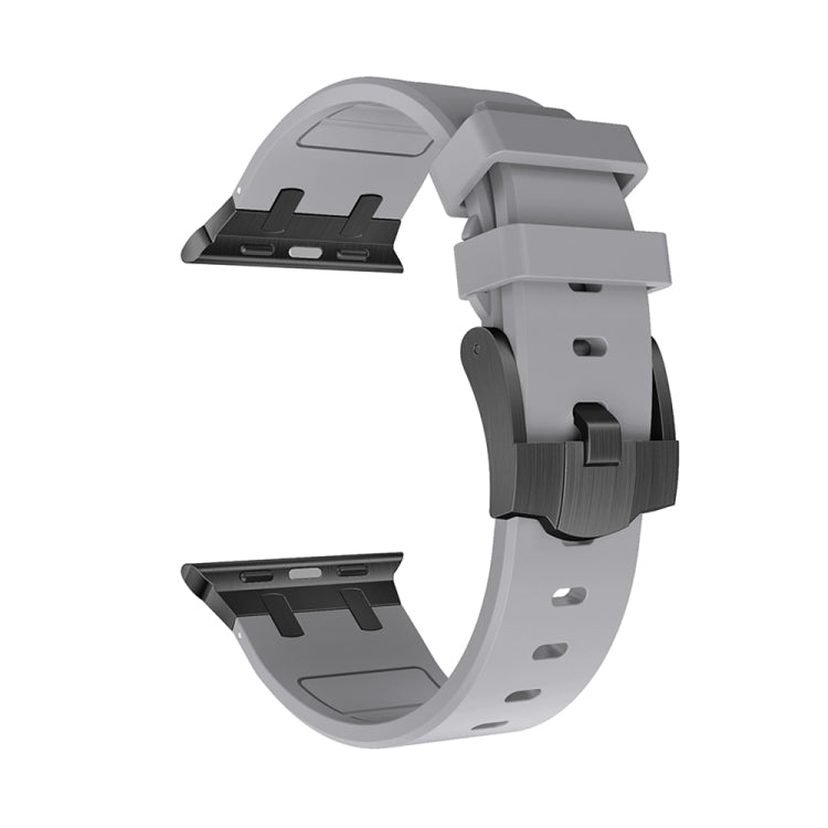 AP Silicone Watch Band For Apple Watch 42mm(Black Grey) - Watch Bands by PMC TechLife | Online Shopping South Africa | PMC TechLife
