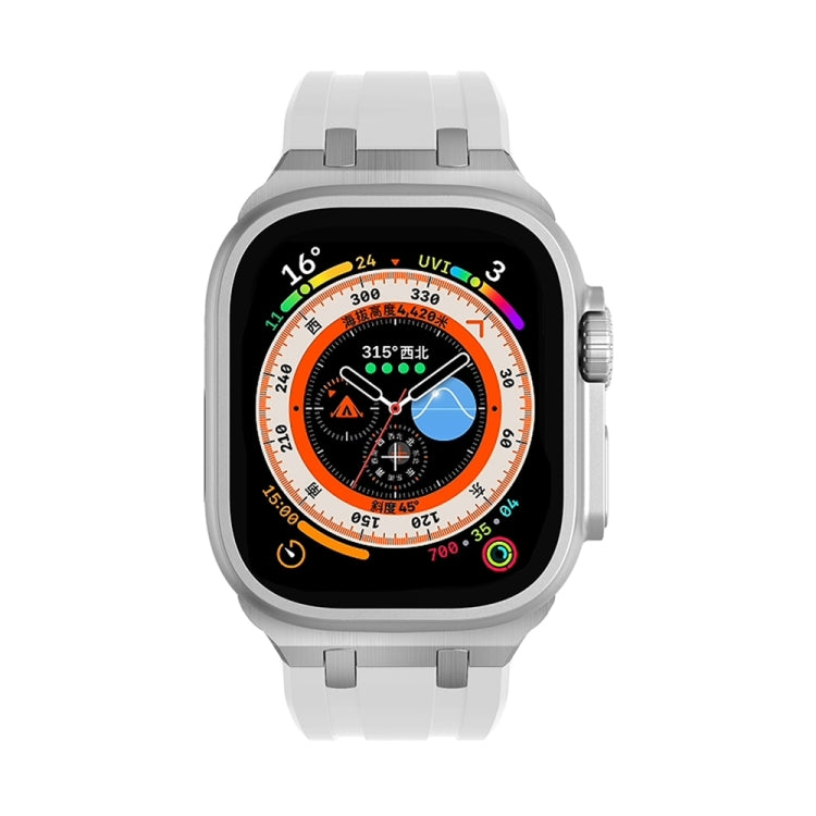 AP Silicone Watch Band For Apple Watch SE 2023 44mm(Silver White) - Watch Bands by PMC TechLife | Online Shopping South Africa | PMC TechLife