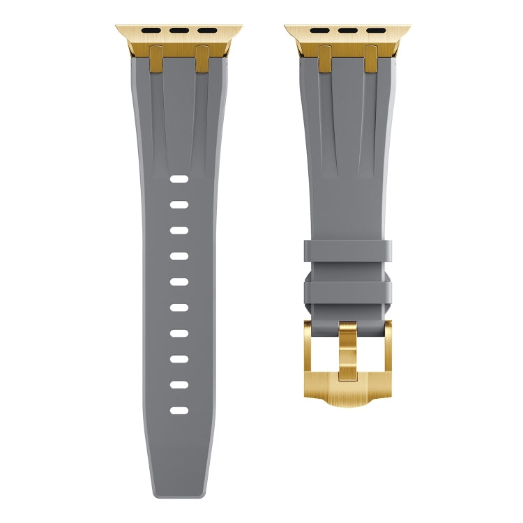 AP Silicone Watch Band For Apple Watch 9 41mm(Gold Grey) - Watch Bands by PMC TechLife | Online Shopping South Africa | PMC TechLife