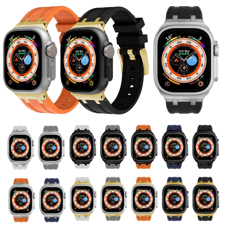 AP Silicone Watch Band For Apple Watch 9 41mm(Gold White) - Watch Bands by PMC TechLife | Online Shopping South Africa | PMC TechLife