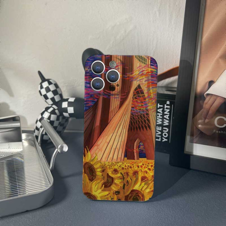 For iPhone 14 Precise Hole Oil Painting Pattern PC Phone Case(Architectural Painting) - iPhone 14 Cases by PMC TechLife | Online Shopping South Africa | PMC TechLife