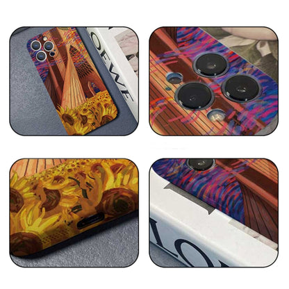 For iPhone 14 Plus Precise Hole Oil Painting Pattern PC Phone Case(Architectural Painting) - iPhone 14 Plus Cases by PMC Jewellery | Online Shopping South Africa | PMC Jewellery