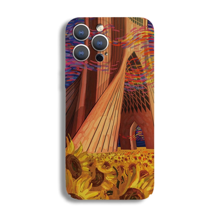 For iPhone 13 mini Precise Hole Oil Painting Pattern PC Phone Case(Architectural Painting) - iPhone 13 mini Cases by PMC TechLife | Online Shopping South Africa | PMC TechLife