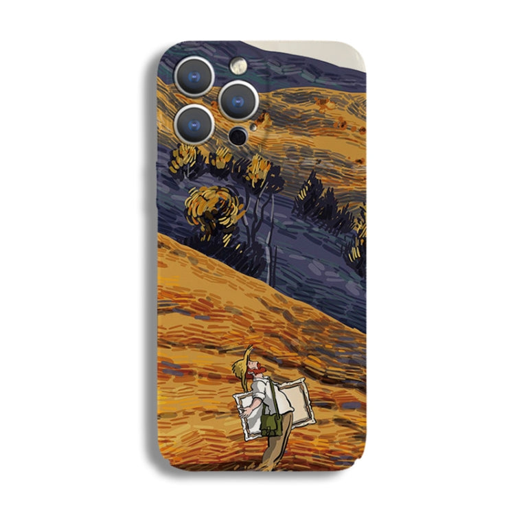 For iPhone 13 Precise Hole Oil Painting Pattern PC Phone Case(Evening Breeze) - iPhone 13 Cases by PMC TechLife | Online Shopping South Africa | PMC TechLife
