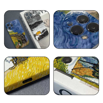 For iPhone 12 Pro Precise Hole Oil Painting Pattern PC Phone Case(Evening Breeze) - iPhone 12 / 12 Pro Cases by PMC Jewellery | Online Shopping South Africa | PMC Jewellery