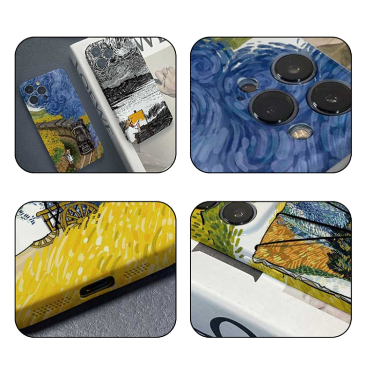 For iPhone 8 Plus / 7 Plus Precise Hole Oil Painting Pattern PC Phone Case(Handcart) - More iPhone Cases by PMC TechLife | Online Shopping South Africa | PMC TechLife