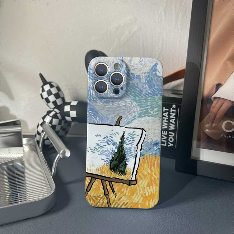 For iPhone 8 Plus / 7 Plus Precise Hole Oil Painting Pattern PC Phone Case(Landscape Painting) - More iPhone Cases by PMC TechLife | Online Shopping South Africa | PMC TechLife