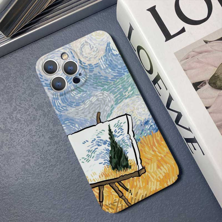 For iPhone 8 Plus / 7 Plus Precise Hole Oil Painting Pattern PC Phone Case(Landscape Painting) - More iPhone Cases by PMC TechLife | Online Shopping South Africa | PMC TechLife