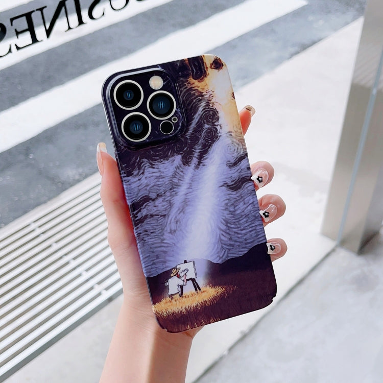 For iPhone 13 mini Precise Hole Oil Painting Pattern PC Phone Case(Shine) - iPhone 13 mini Cases by PMC TechLife | Online Shopping South Africa | PMC TechLife