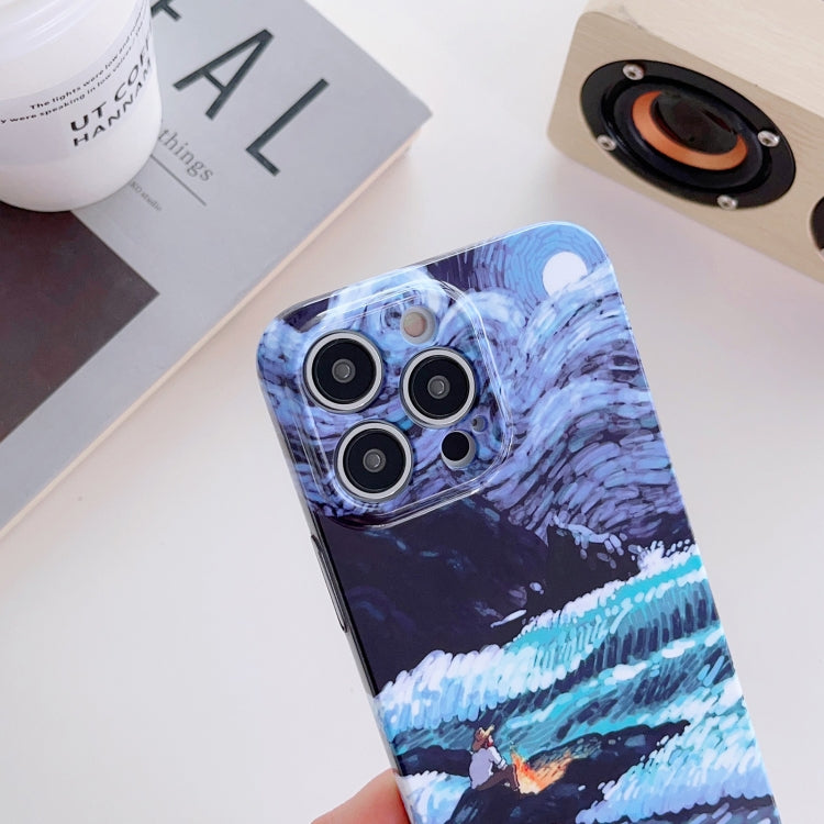 For iPhone XR Precise Hole Oil Painting Pattern PC Phone Case(Thinker) - More iPhone Cases by PMC TechLife | Online Shopping South Africa | PMC TechLife