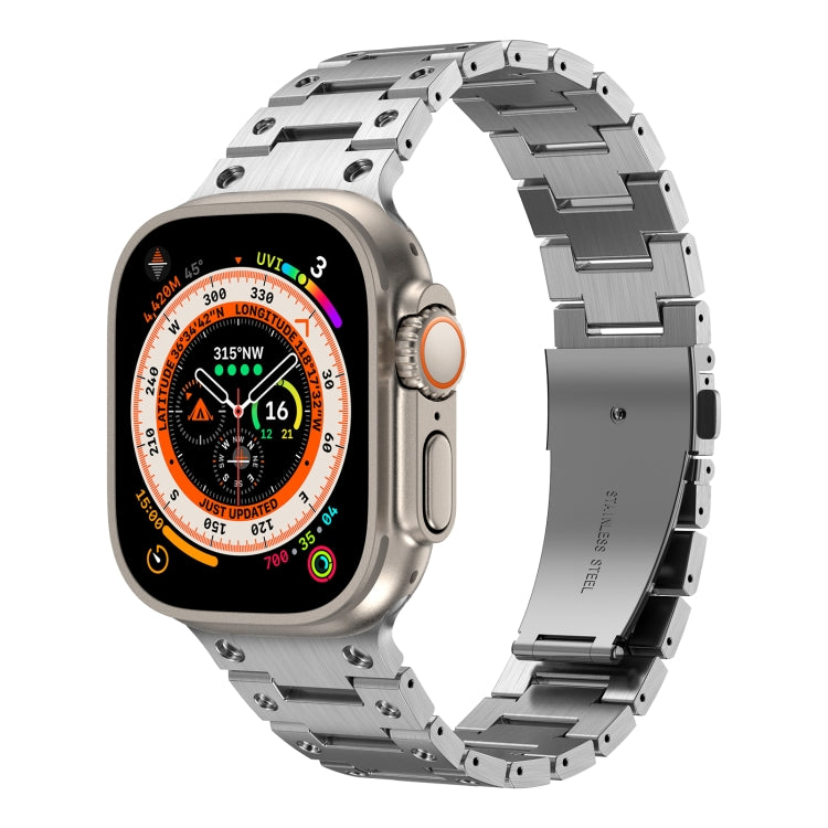 Double Rows Metal Watch Band For Apple Watch 4 44mm(Silver) - Watch Bands by PMC TechLife | Online Shopping South Africa | PMC TechLife