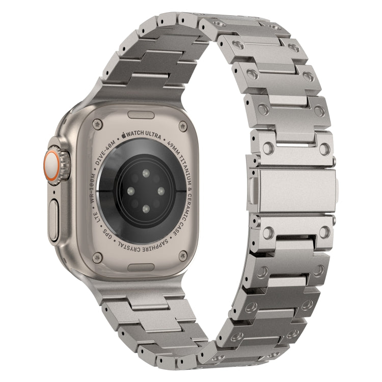 Double Rows Metal Watch Band For Apple Watch 42mm(Titanium) - Watch Bands by PMC TechLife | Online Shopping South Africa | PMC TechLife
