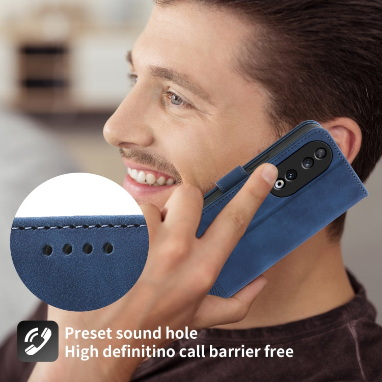 For Honor 90 5G Dierfeng Dream Line TPU Hybrid PU Leather Phone Case(Blue) - free shipping - PMC TechLife - Order now!