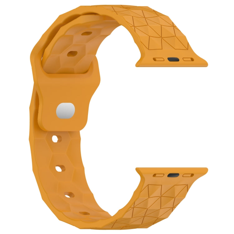 Football Texture Silicone Watch Band For Apple Watch 7 41mm(Yellow) - Watch Bands by PMC TechLife | Online Shopping South Africa | PMC TechLife