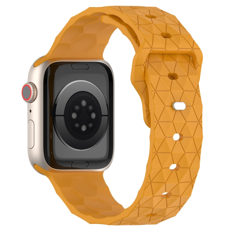 Football Texture Silicone Watch Band For Apple Watch 7 41mm(Yellow) - Watch Bands by PMC TechLife | Online Shopping South Africa | PMC TechLife