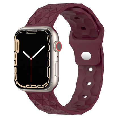 Football Texture Silicone Watch Band For Apple Watch SE 2022 40mm(Wine Red) - Watch Bands by PMC Jewellery | Online Shopping South Africa | PMC Jewellery