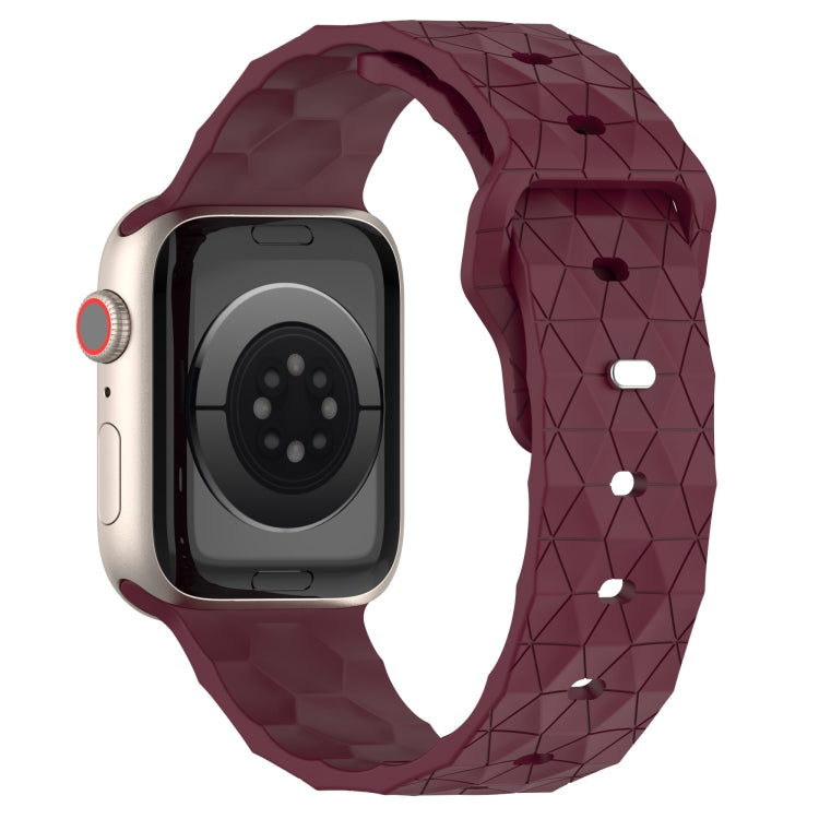 Football Texture Silicone Watch Band For Apple Watch SE 2022 40mm(Wine Red) - Watch Bands by PMC Jewellery | Online Shopping South Africa | PMC Jewellery