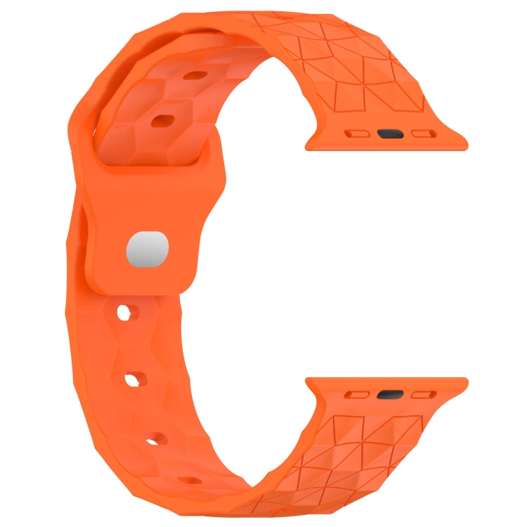 Football Texture Silicone Watch Band For Apple Watch SE 2022 44mm(Orange) - Watch Bands by PMC Jewellery | Online Shopping South Africa | PMC Jewellery