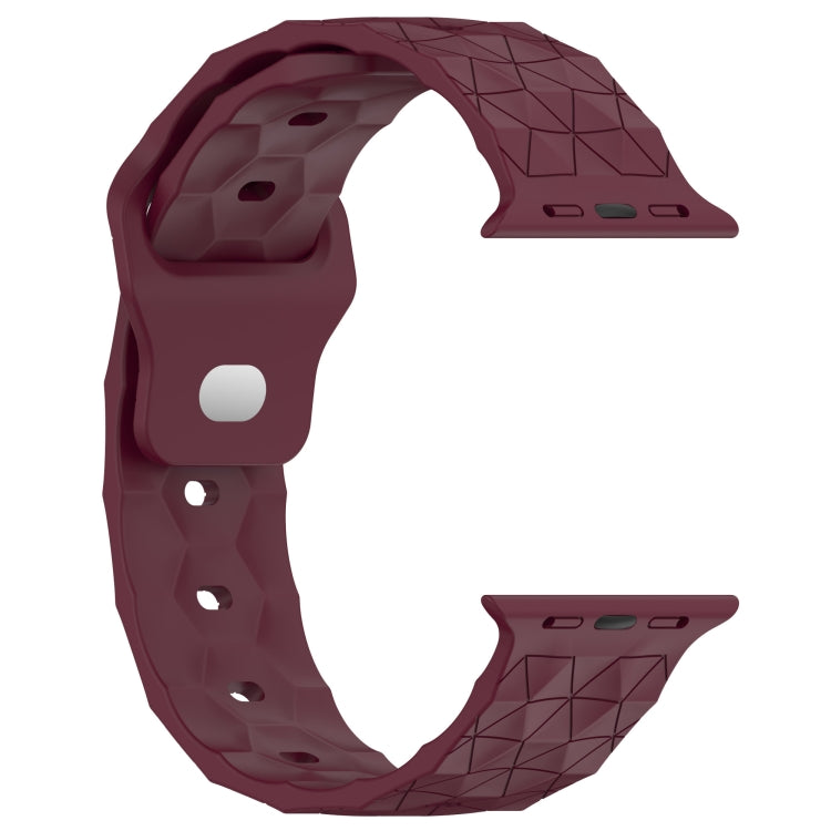 Football Texture Silicone Watch Band For Apple Watch 6 44mm(Wine Red) - Watch Bands by PMC Jewellery | Online Shopping South Africa | PMC Jewellery