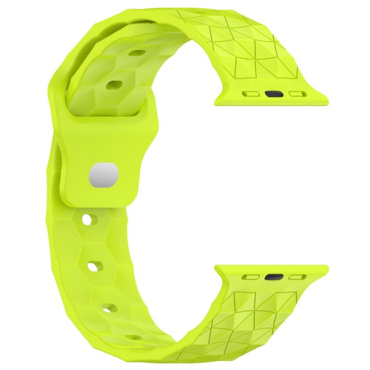 Football Texture Silicone Watch Band For Apple Watch 6 44mm(Limes Green) - Watch Bands by PMC Jewellery | Online Shopping South Africa | PMC Jewellery